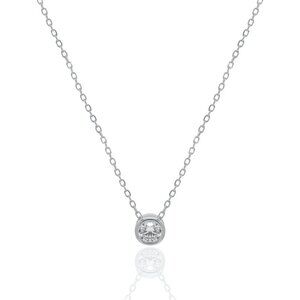NWT Dani Round Bezel Necklace // Sterling Silver + 0.37ct Diamond